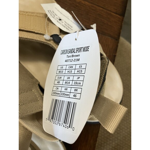 Hey Dude Carson Sandals Mens Size 15 Sport Mode Tan Brown Comfort Pool NEW - Picture 4 of 4